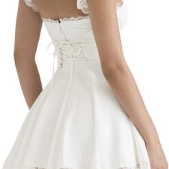 Robe Élégante Mini Dentelle Blanche image 7 | Soirée Blanche
