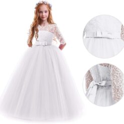 Robe de mariée princesse rose nude à encolure carrée image 13 | Soirée Blanche