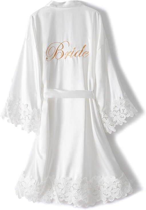Robe De Mariée Drapée Croisée Et Brodée – Image 2
