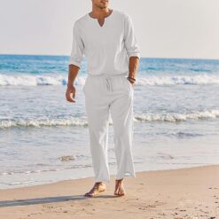 Ensemble d'été détendu 2 pièces Homme image 20 | Soirée Blanche Ensemble d'été détendu 2 pièces Homme image 19 | Soirée Blanche