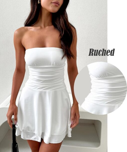 Robe De Soirée Courte Blanche – Image 3
