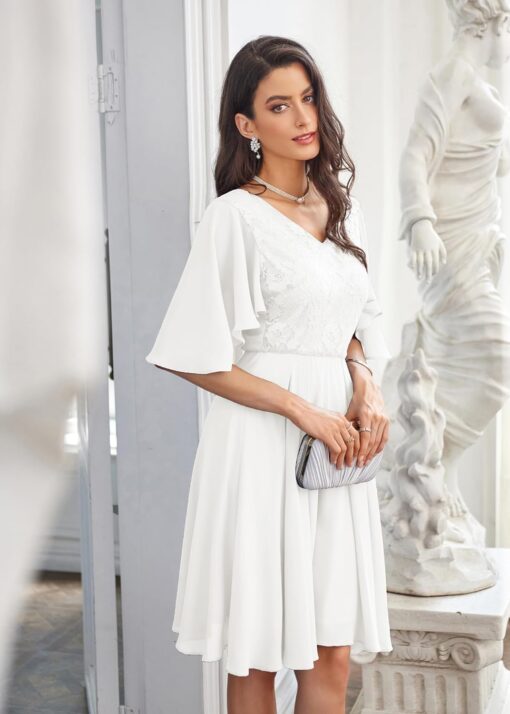 Robe Blanche De Soirée Hivernale – Image 4