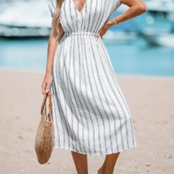 Robe de plage décontractée à rayures image 17 | Soirée Blanche Robe de plage décontractée à rayures image 16 | Soirée Blanche