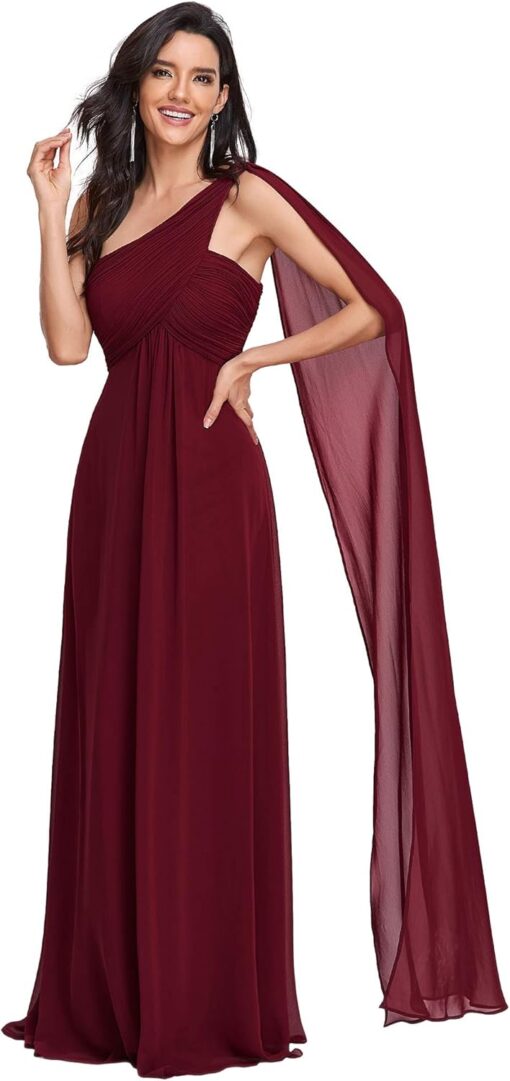 Robe de demoiselle dʼhonneur à encolure bateau ajustée et dos en V plongeant – Image 2