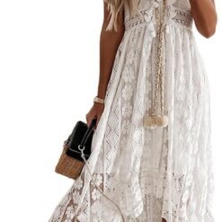 Robe Longue Blanche Dentelle Boheme image 5 | Soirée Blanche