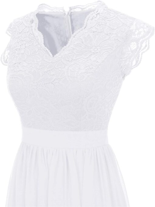 Robe Blanche Longue En Dentelle – Image 7