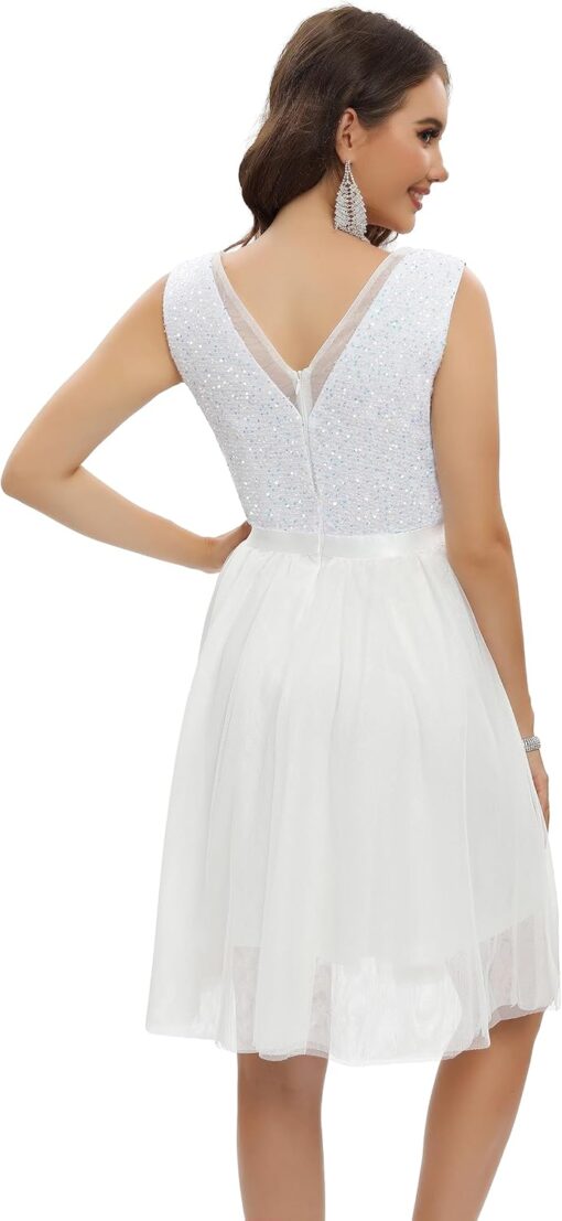 Robe Courte De Soirée Blanche – Image 4