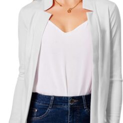 Veste de Congé Femme à Revers Crantés ouverts sur le devant image 10 | Soirée Blanche