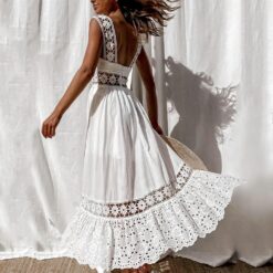 Robe Coton Blanche Dentelle image 16 | Soirée Blanche