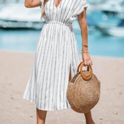 Robe de plage décontractée à rayures image 15 | Soirée Blanche Robe de plage décontractée à rayures image 14 | Soirée Blanche