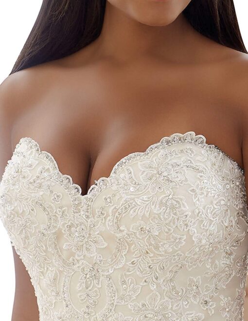 Robe De Mariée Sirène A Manches Longues Blanche – Image 4