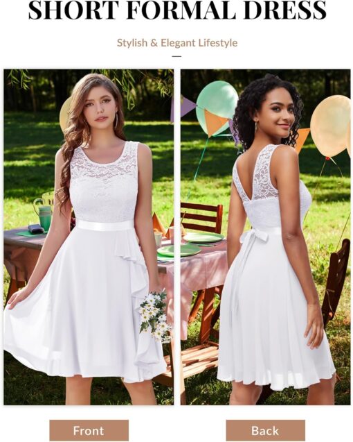 Robe De Soirée Courte Blanche – Image 3
