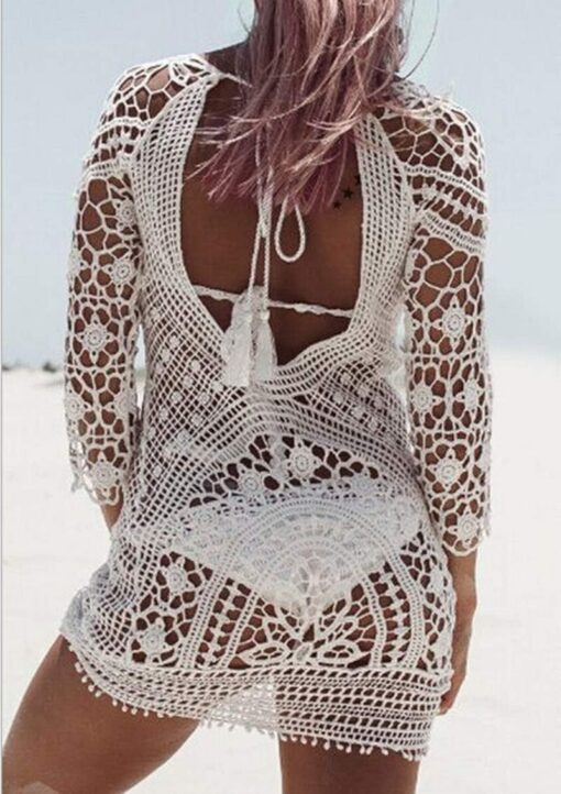 Robe Plage Dentelle Blanche – Image 6