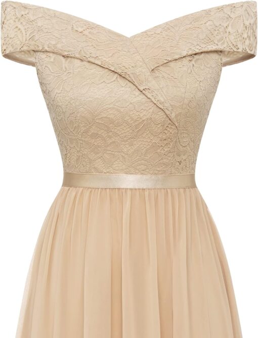 Robe de mariée A en dentelle florale avec jupe en tulle – Image 6