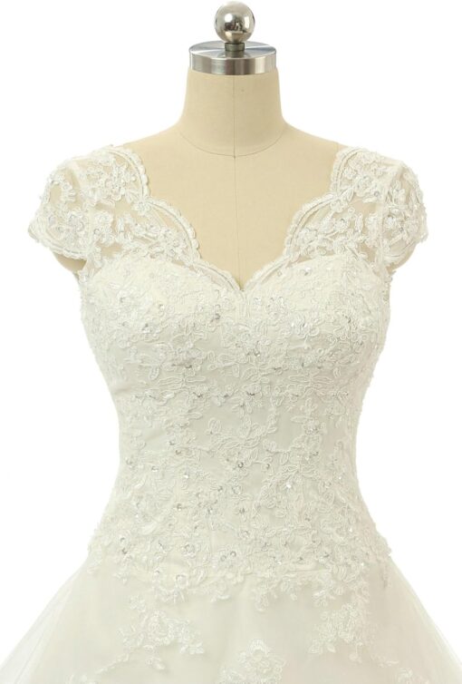 Robe De Mariée Blanche Et Bleu – Image 6