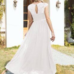 Robe de mariée fente montante et dentelle florale image 11 | Soirée Blanche