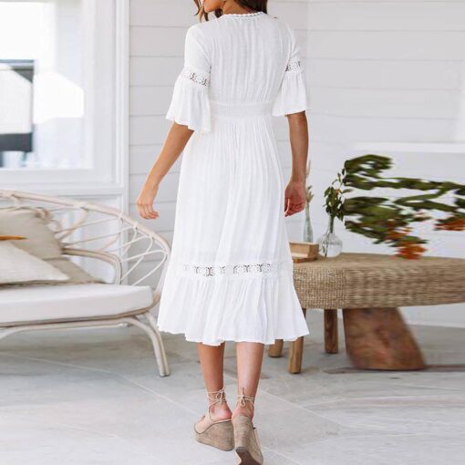Robe Longue Bohème Blanche – Image 6