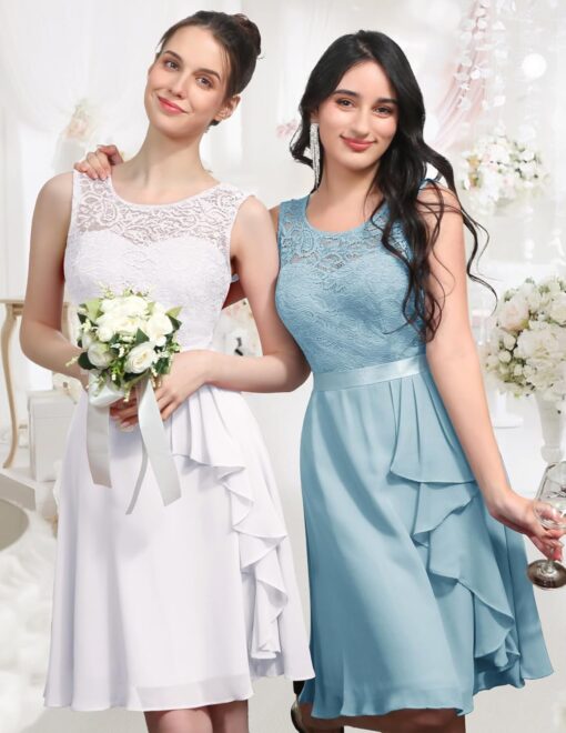 Robe De Soirée Courte Blanche – Image 5