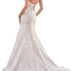 Robe de mariée sirène volantée en tulle et dentelle perlée image 7 | Soirée Blanche