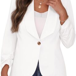 Blazer Très Décontracté à Manches 3/4 pour les Femmes image 14 | Soirée Blanche Blazer Très Décontracté à Manches 3/4 pour les Femmes image 13 | Soirée Blanche