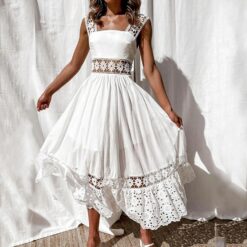 Robe Coton Blanche Dentelle image 10 | Soirée Blanche