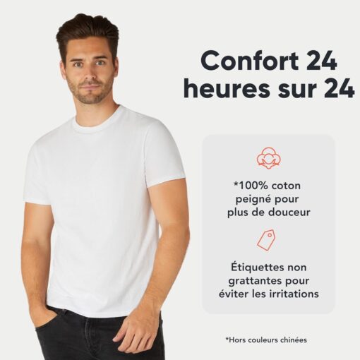 Triple Set ou Lot de 5 pièces de T-Shirts pour Hommes FM London en 100% Coton de Grande Qualité – Image 4