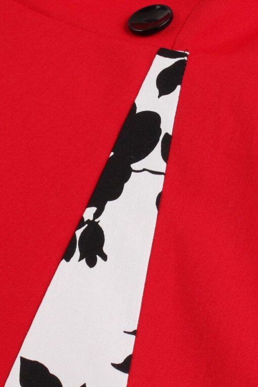 Robe Cocktail Rouge Et Blanche – Image 5