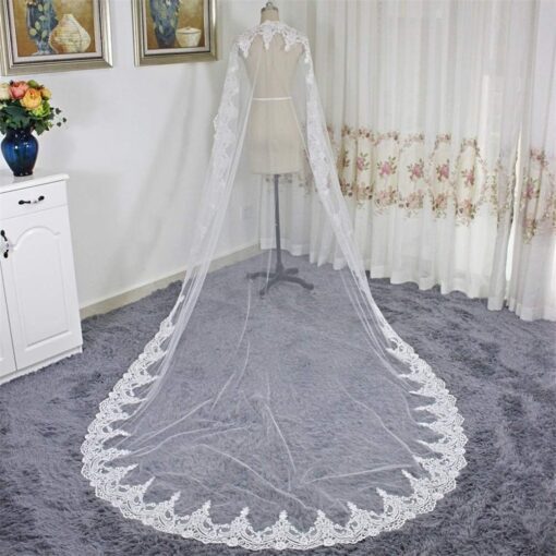 Robe De Mariage Sirène Blanche Longue Traîne – Image 4