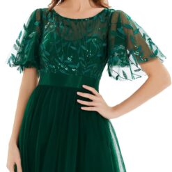 Robe de demoiselle dʼhonneur perlé et col en V illusion image 10 | Soirée Blanche Robe de demoiselle dʼhonneur perlé et col en V illusion image 9 | Soirée Blanche