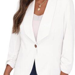Blazer Très Décontracté à Manches 3/4 pour les Femmes image 12 | Soirée Blanche Blazer Très Décontracté à Manches 3/4 pour les Femmes image 11 | Soirée Blanche