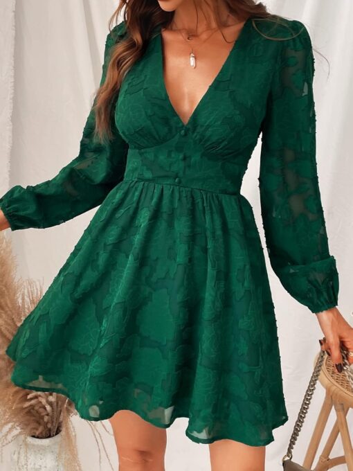 Robe De Mariée En Dentelle Graphique Et Scintillante – Image 3