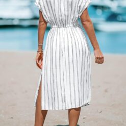 Robe de plage décontractée à rayures image 11 | Soirée Blanche Robe de plage décontractée à rayures image 10 | Soirée Blanche