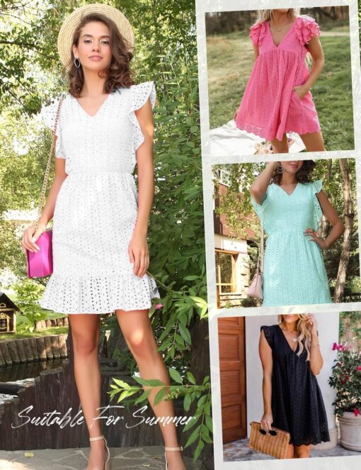 Robe Blanche Boheme Courte – Image 9
