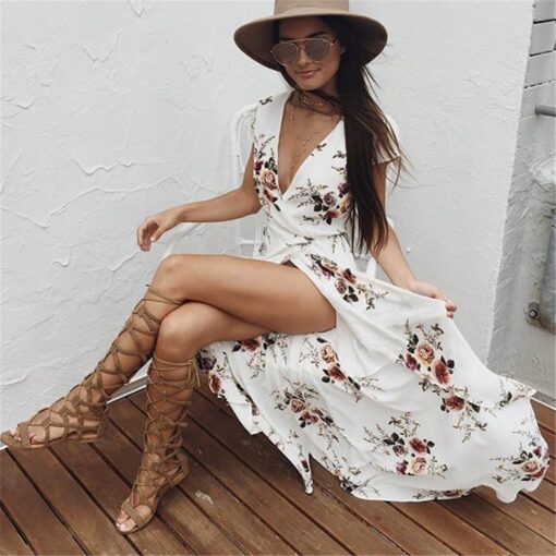 Robe Blanche Femme Boheme – Image 6