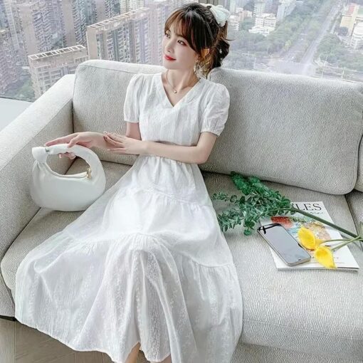Robe Dentelle Blanche Patineuse – Image 3