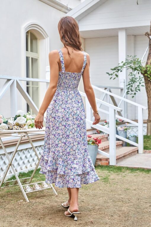 Robe De Soirée Violette Et Blanche – Image 5