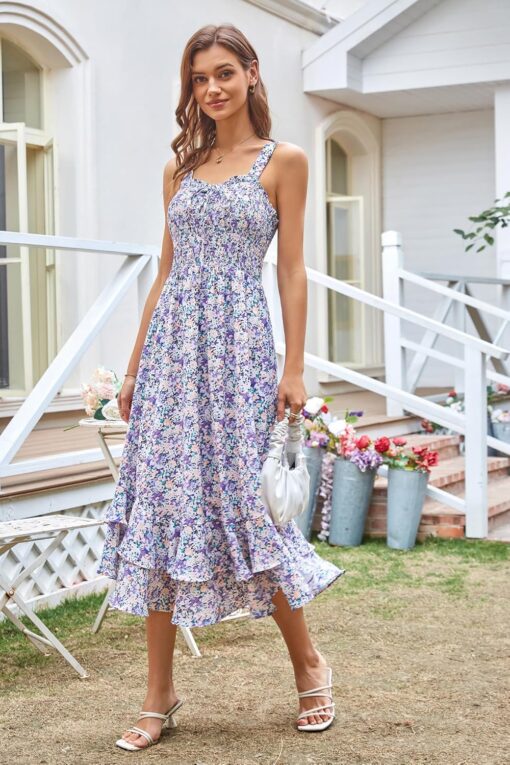 Robe De Soirée Violette Et Blanche – Image 3