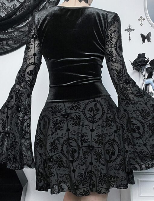 Robe Blanche Dentelle Évasée – Image 3