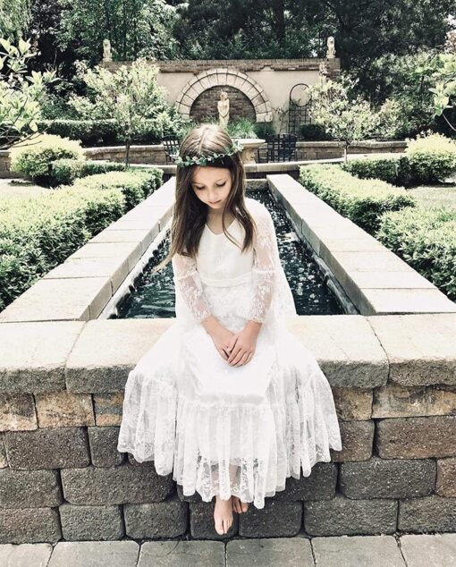 Robe Boheme Fille Blanche – Image 3