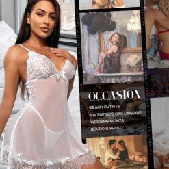 Blanche Porte Robe Dentelle image 11 | Soirée Blanche