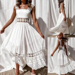 Robe Coton Blanche Dentelle image 14 | Soirée Blanche