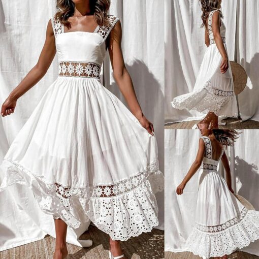 Robe Coton Blanche Dentelle – Image 5