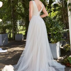 Robe De Mariée Fines Bretelles Et Dentelle Florale image 10 | Soirée Blanche