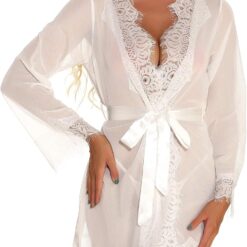 Robe De Chambre Dentelle Blanche image 10 | Soirée Blanche