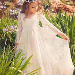 Robe Blanche Dentelle Pour Fillette image 14 | Soirée Blanche