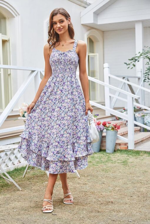 Robe De Soirée Violette Et Blanche – Image 4