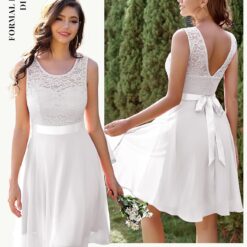 Robe Courte Dentelle Blanche image 12 | Soirée Blanche Robe Courte Dentelle Blanche image 11 | Soirée Blanche