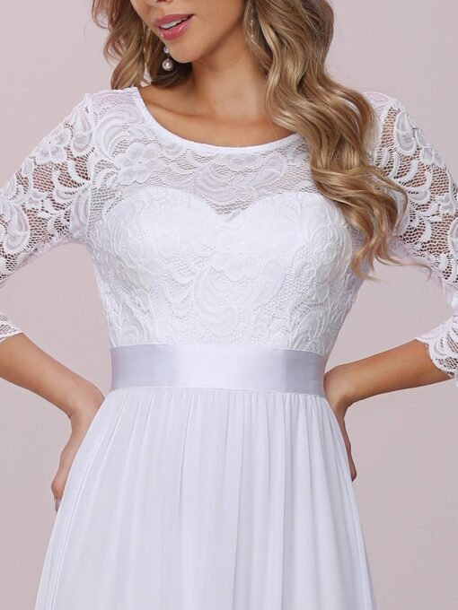 Robe De Mariée Fluide Courte Blanche – Image 5