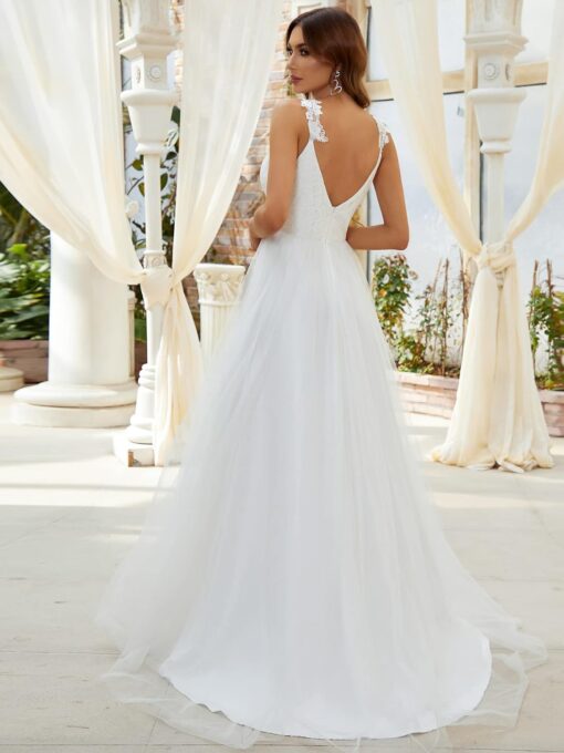 Robe De Mariée Simple Et Chic Blanche – Image 3