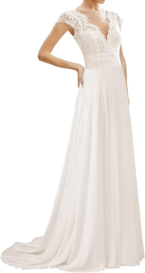 Robe De Mariée Bohème Manche Longue – Image 2